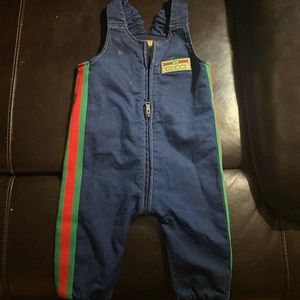 Blue gucci denim jumpsuit